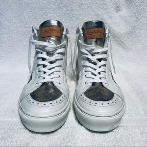 Louis Vuitton Mens White Leather High Tops 39.5